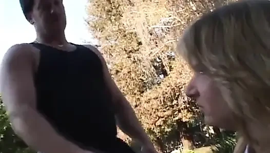 Hot older gal in cheerleader get-up fucks and sucks