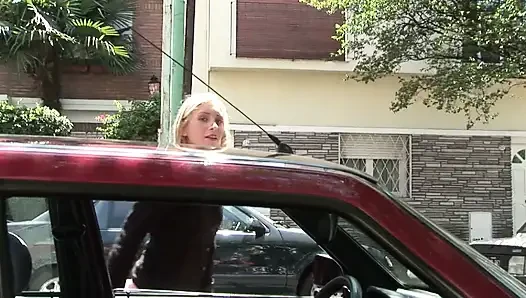 3some fuck for the blonde Spanish beauty, 2 white and 1 black cock