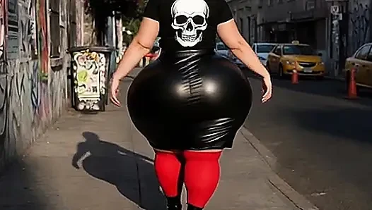 Siyah gotik kıyafetli büyük götlü gotik latin