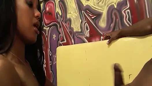 Horny Black 20yo Stuffed by Bunch of Bbcs in Gangbang Frenzy