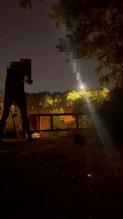 Strip naked and put fishnet body stocking on , walk around wanking at roadside and caught whilst getting naked