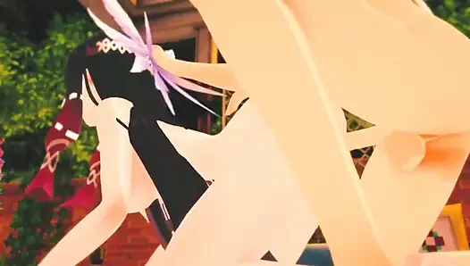 Genshin impact - columbina aether ile sert seks sahnesi - 3d hentai animasyon