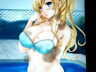 Anime cum tribute - obrovský výstřik, velká prsa blondýnky