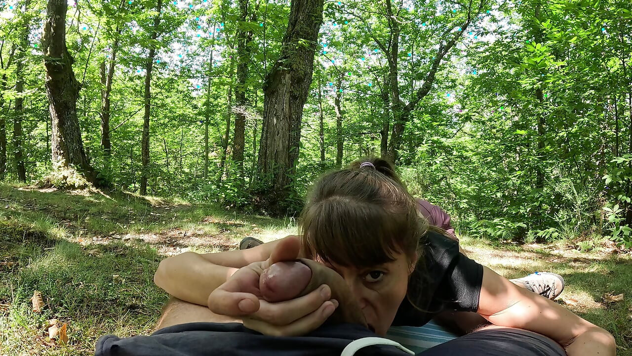MILF Catches Pervert Masturbating in Public Park Gets Pissed On and Huge Facial Cumshot