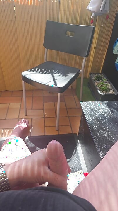 neighbor in underwear on the balcony