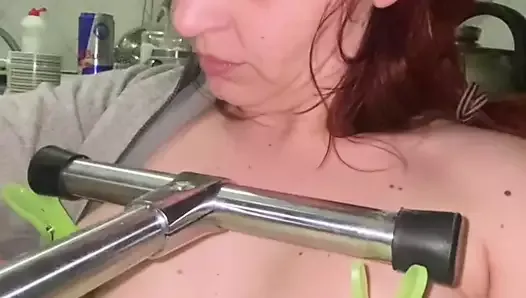 A new way for tits punishment makes me cum