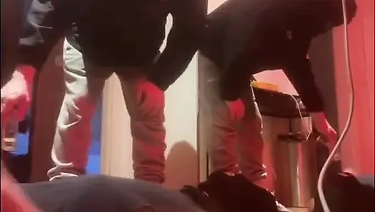 Amateur Boy Pissing in a Glass Held in His Friend's Mouth