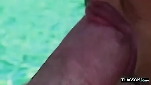 Poolside Brunette MILF Dripping Wet From Intense Pounding