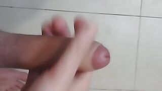 Wanking My Cock for a Big Load Shooting on the Floor