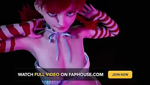Rothaariges mädchen mit zöpfen tanzt : 3D Hentai