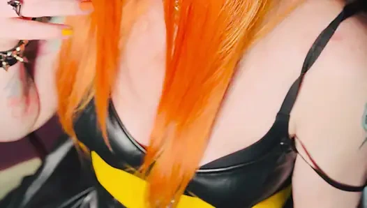 Hot Ginger Beauty, Tina Snua, Smoking A Cigarette In A Leather Dress - Snap Inhales OMI OME Drifting Cough