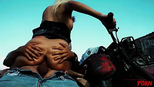 Jazy Berlin Sucks and Fucks a Biker to Make a Wing Man Out of Him