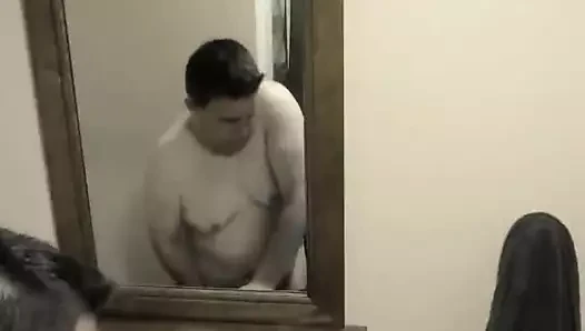 Chub Cub Jacob Jacks Off in the Bathroom & Eats His Own Load