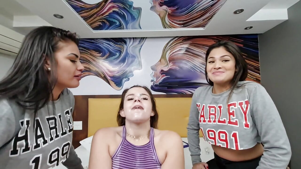 Escupir en gang bang, fiesta de saliva extrema