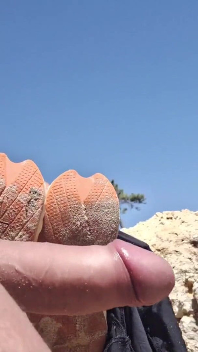 RISKY PUBLIC BEACH: I Strip Naked, Stroke My Cock in Multiple Spots, Walk Fully Nude & Cum Hard Outside. Almost Got… | Clip 1