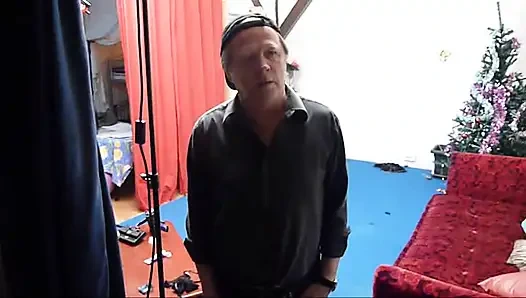 Oriane pemotretan di belakang panggung