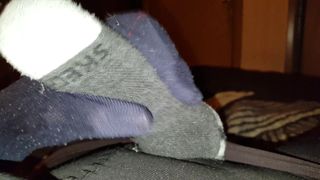 Stroking the sock cock