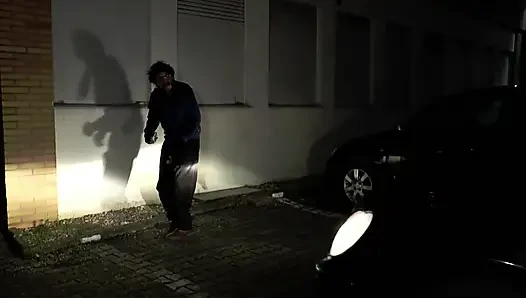 Blonde milf takes strangers hand to fists her pierced pussy