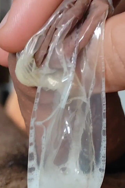 Big Cumshot in a Used Condom!!!