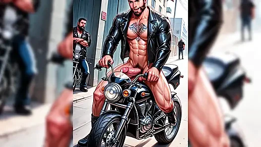Ai biker eşcinsel erkekler slayt gösterisi