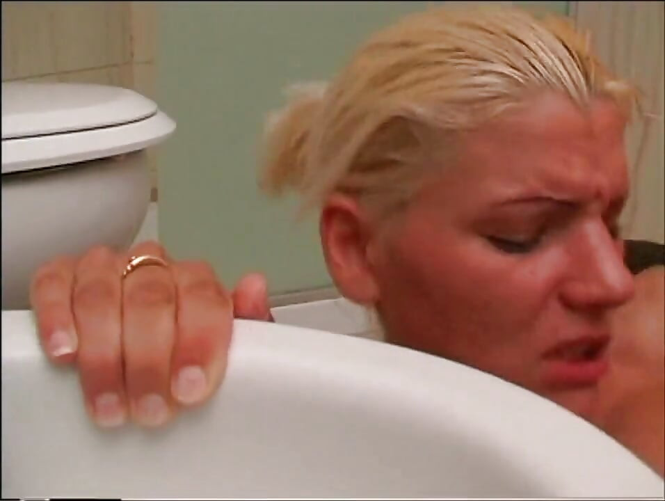 Sexy blonde pussy fucking in the bathroom