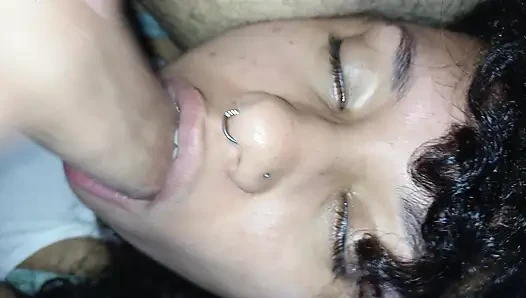 HOT CREAMPIE IN HORNY BITCH'S MOUTH, SHE LOVES IT