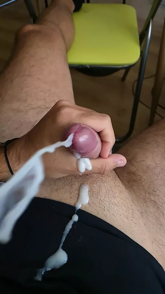 Cum on my t-shirt SLO-MO