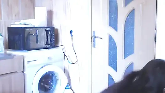 Nobody is at home, so I masturbate with a sausage