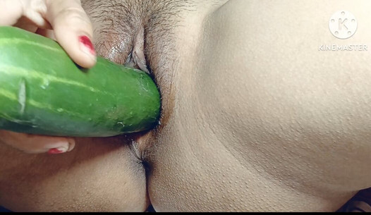 I Can't Get any Where Big Black Cock So My small pussy Fucked by Big cucumber  In Hindi