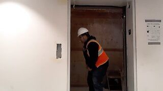 This is how I walk out of the elevator at work the construction site!