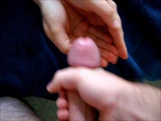 Enorme lading sperma in handen