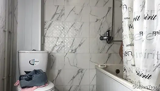 Ride Dildo Under Hot Shower - Happy Birthday Fan