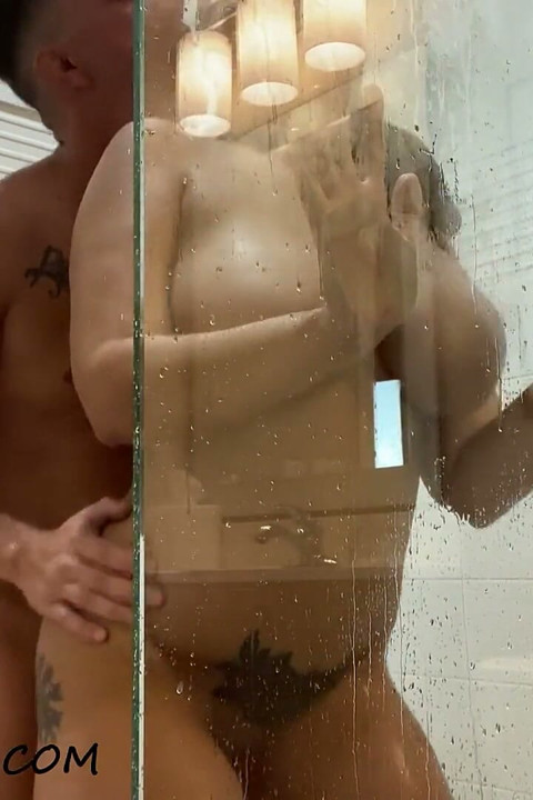 Hotel shower sex and huge facial with Nadia