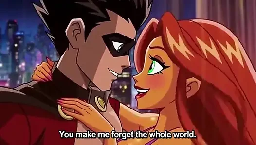 STARFIRE И ROBIN STEAMY PENTHOUSE ROMANCE - горячая 3D аниме пара