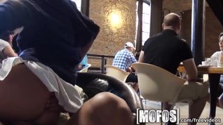 Mofos - Young couple fuck in cafe in public