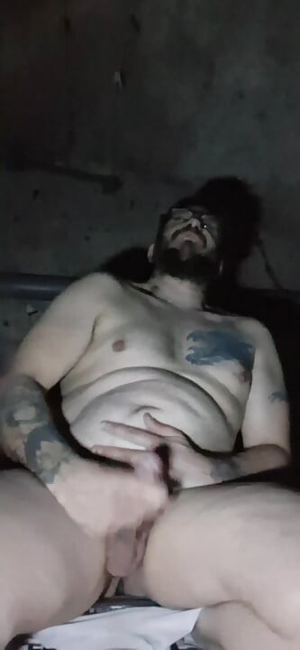 jerking off in a cellar at work