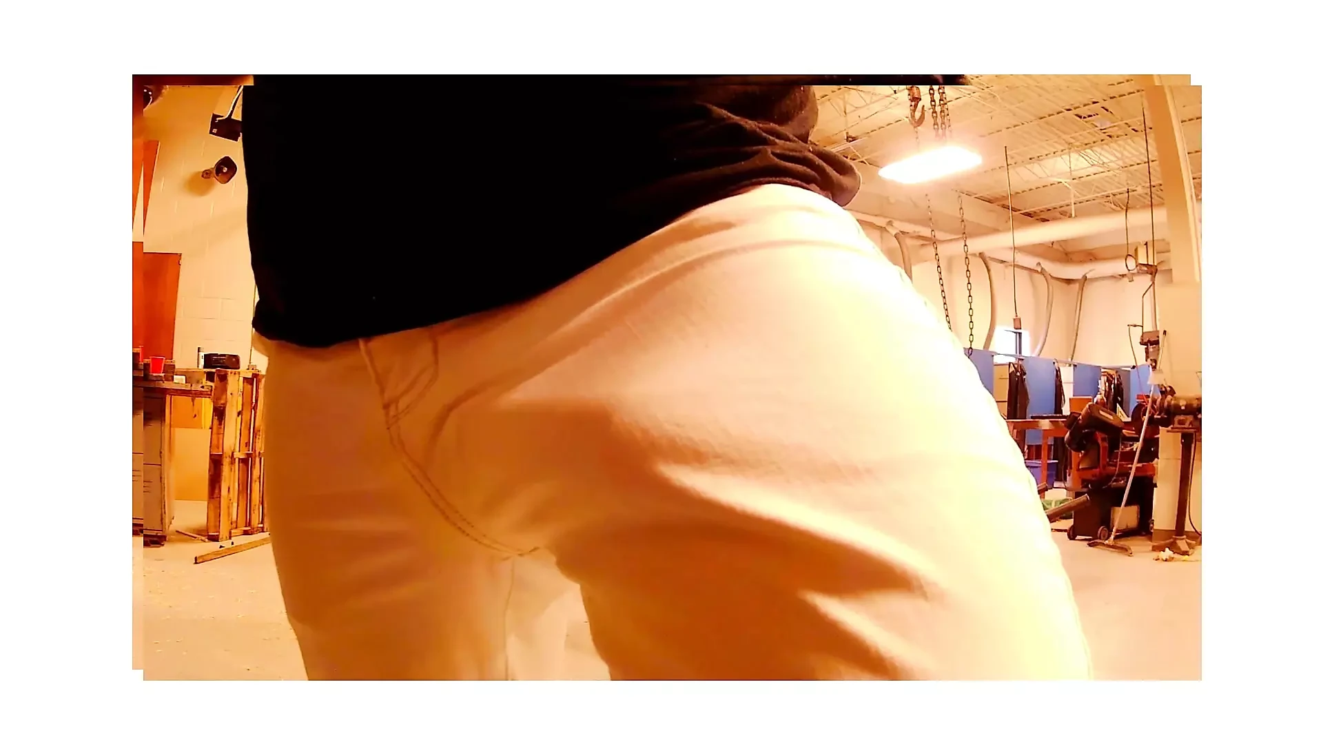 Big Johnson bulge  on display in another one of Mr. D. Pants'  Safe For Work Videos Enjoy the Farm work