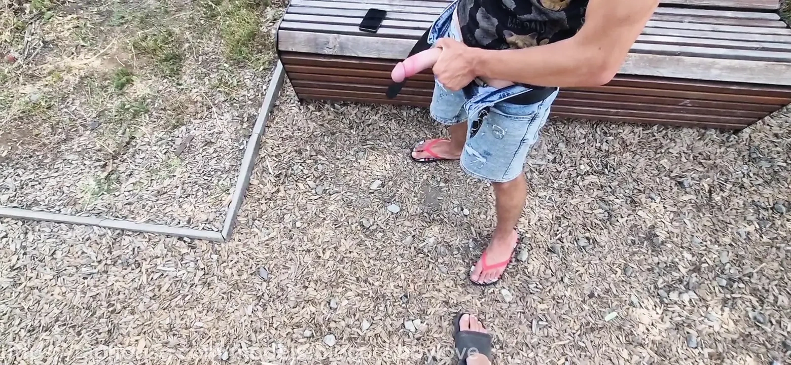 A Random Femboy Jerks My Cock and Eats My Cum in a Park