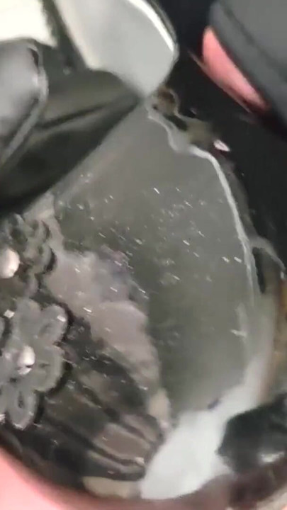 My wife's first extreme shoe-gagging experience, and she insists on muliple cumshots on her patent ballerina shoes 35 | Clip 1