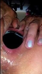 My pussy in bath   black glass