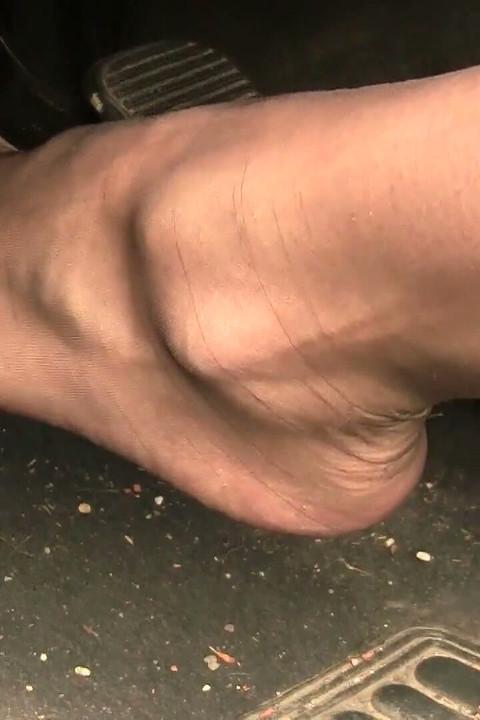 Reckless Pedal Pumping in Grey Laced Pantyhose