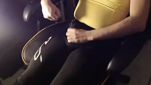 Jerk Off in Tights Compression with Singlet