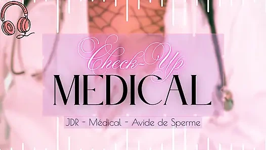 Доктор с большими сиськами, пустые яйца - доение французского медицинского члена