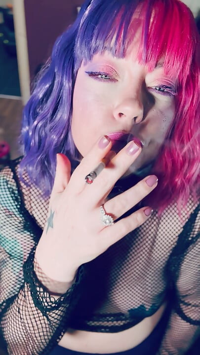 A Pretty In Pink Princess, Tina Snua, Chain Smokes 2 Cigarettes With Match Light Ups - Smoking Smoker