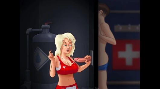 Meine stiefschwester cassie bläst mich aus einem gloryhole in Summertime saga xxx