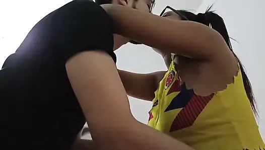 Brunette Stepsister with Big Tits and a Big Ass Colombian in the United States Sold Her Body to Her Stepbrother