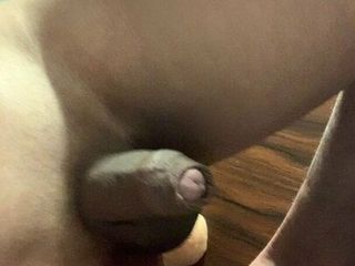 Sissy Training Dildo sliding in and out making me cum