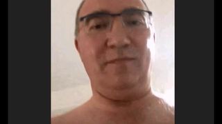 horny spanish daddy wanking his cock