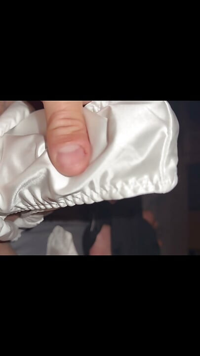 Satin panties getting drenched
