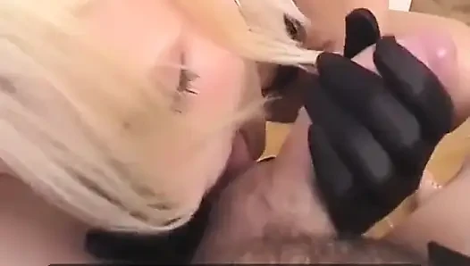 Blonde amateur teen takes a big cock